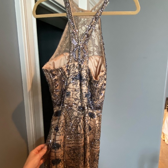 Sherri hill navy and gold studded dress - Picture 2 of 3